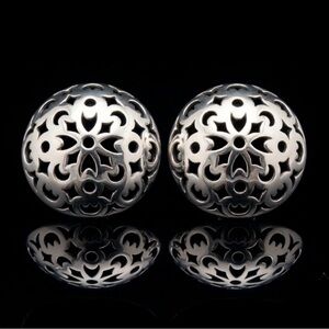 John Hardy Vintage Sterling Silver Bali Dome Clip-On Earrings 925 Filagree 22.8g